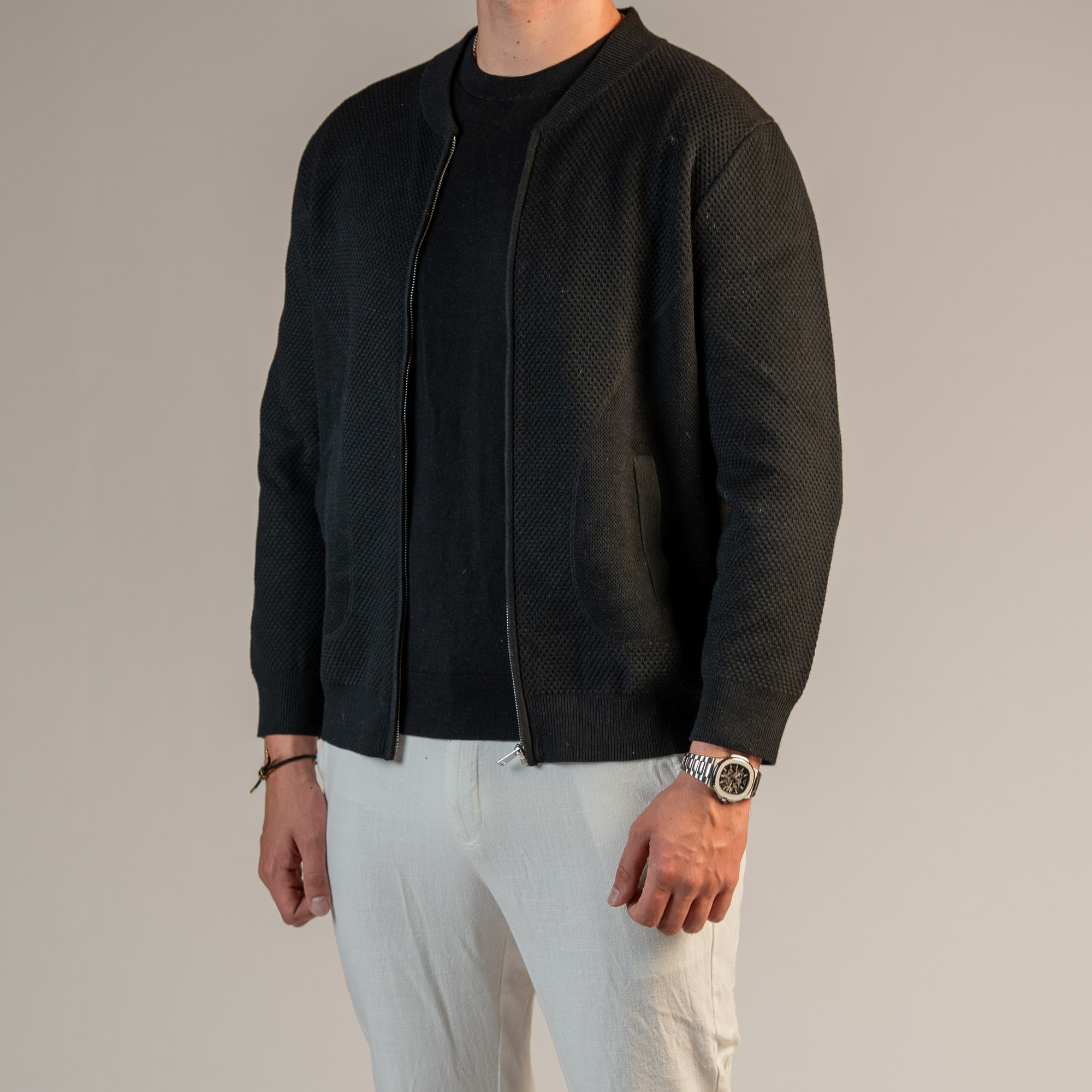 Merino Wool Full Zip Sweater