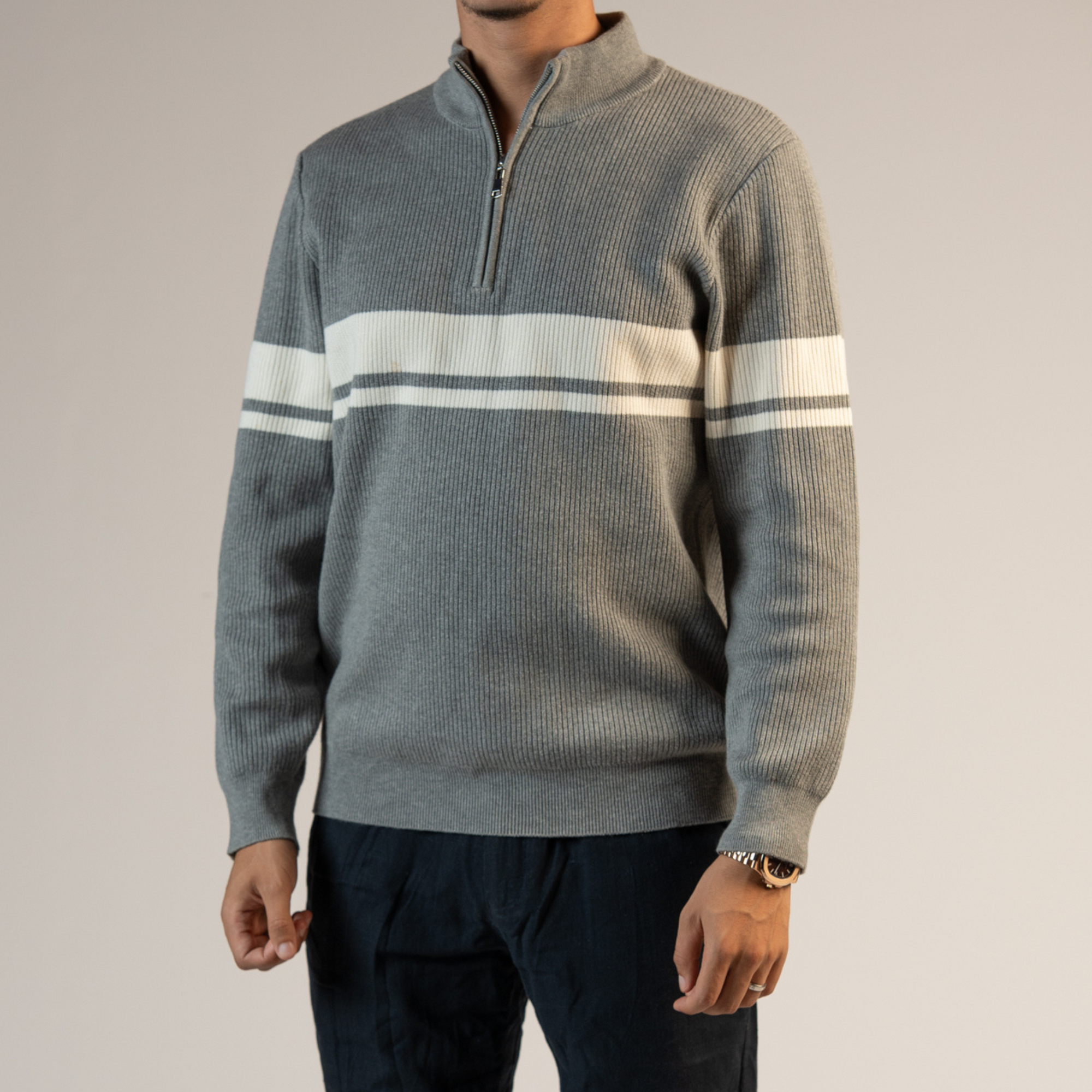 Merino Wool Half Zip Sweater