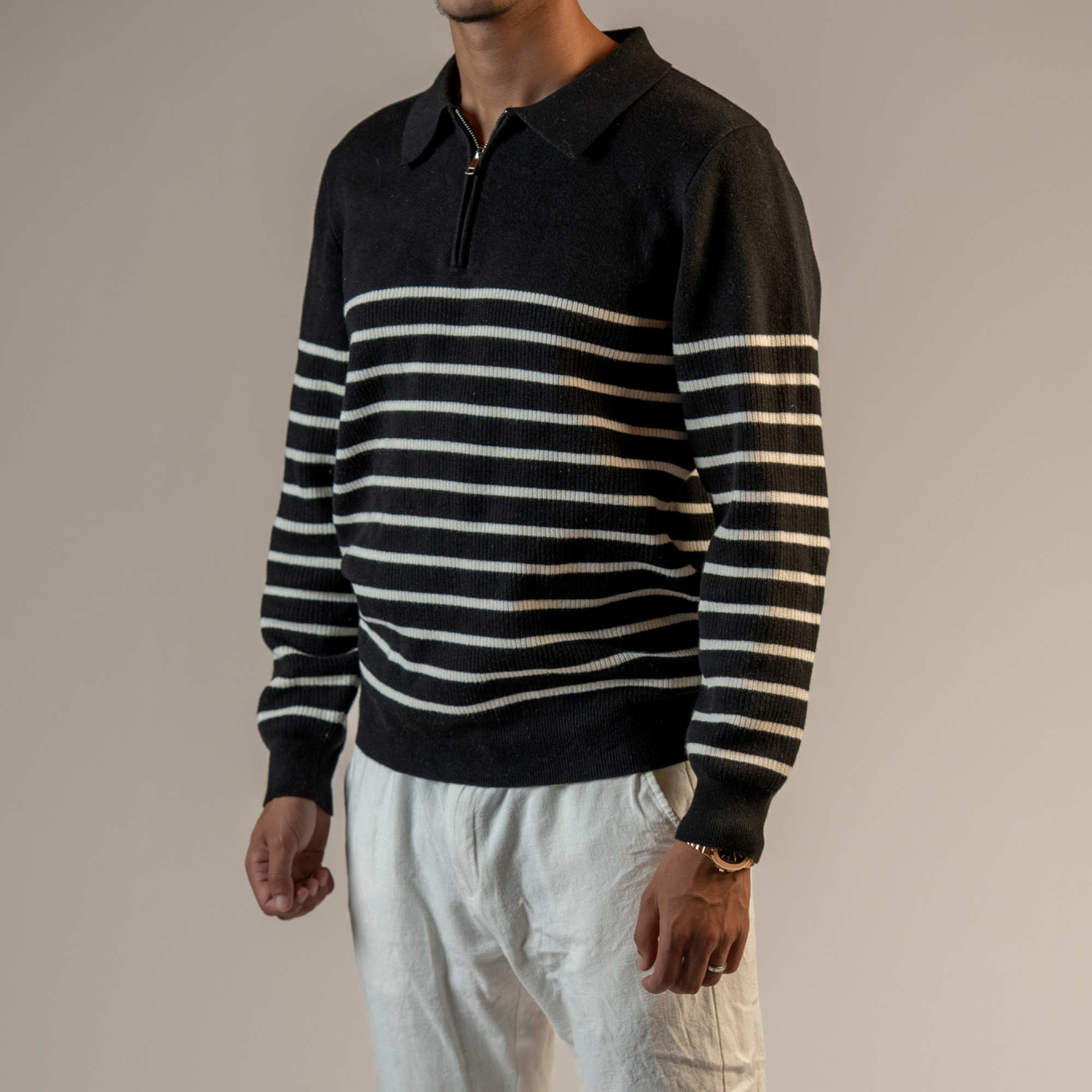 Merino Wool Half Zip Sweater